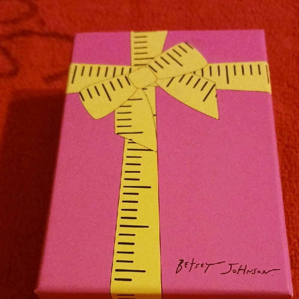Betsey Johnson Pink Box with Yellow Ribbon